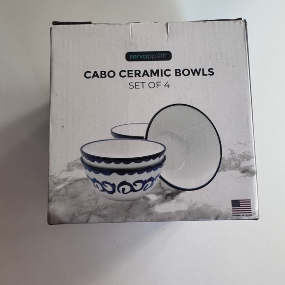 Servappetit Cabo Ceramic Bowls and plate Set of 4 each